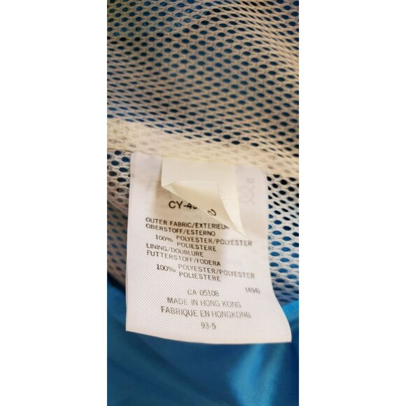 Vintage 1990 Descente Blue Yellow Accent Windbreaker Sz S Lightweight Drawstring - Picture 6 of 7